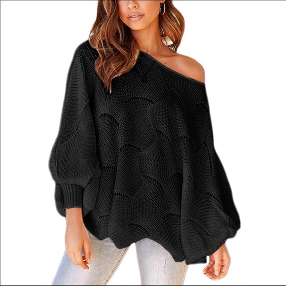 NEW Batwing Ripped Sweater Knit Pullover Tunic - Picture 4 of 8